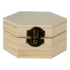 Houten kistje zeshoek - 5x5x7 cm