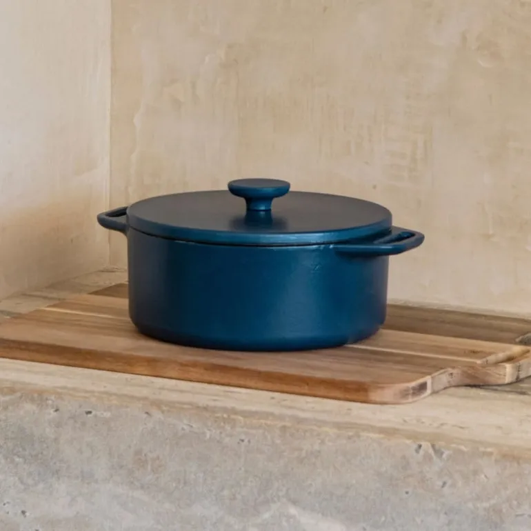Hugo Kennis braadpan met deksel - gietijzer - blauw/zwart - ø24 cm