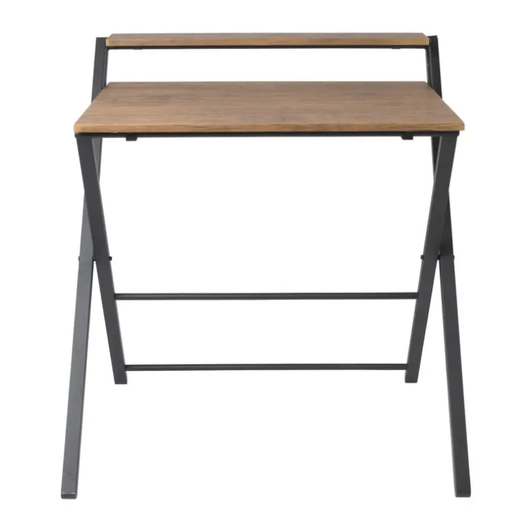 Inklapbaar bureau Leon - bruin/zwart - 84.5x81.5x70 cm