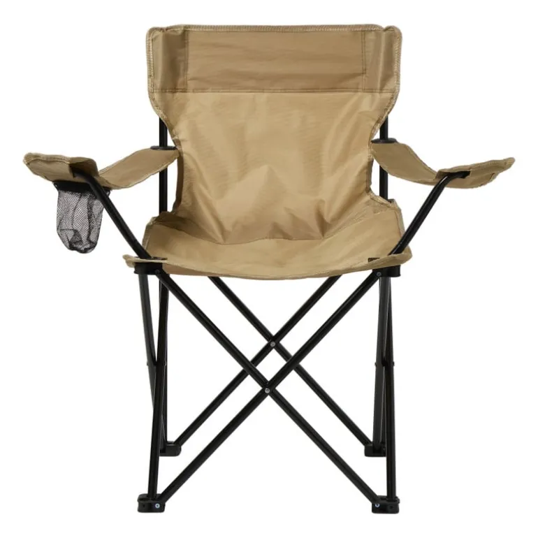 Inklapbare campingstoel - beige - 80x75x50 cm