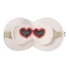 2-in-1 reiskussen teckel met oogmasker - beige