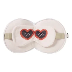 2-in-1 reiskussen teckel met oogmasker - beige