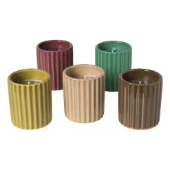 Kaars in potje - groen - ø7.8x9 cm
