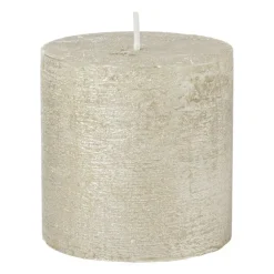 Kaars rustiek - champagne - 10x10 cm