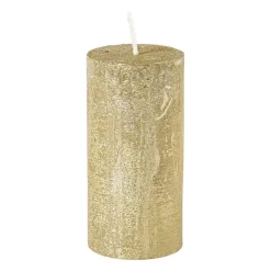 Kaars rustiek - goud - 5x10 cm