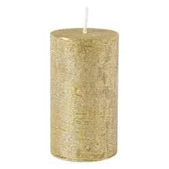 Kaars rustiek - goud - 7x12 cm
