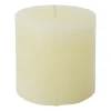 Kaars rustiek - ivoor - 10x10 cm