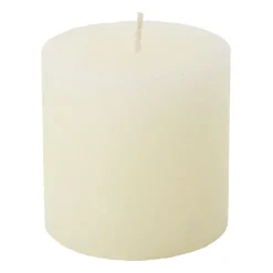Kaars rustiek - ivoor - 7x7 cm