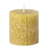 Kaars rustiek - olijfgroen - ø7x7 cm
