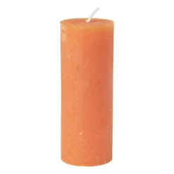 Kaars rustiek - oranje - ø7x18 cm
