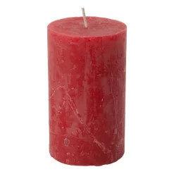 Kaars rustiek - rood - 7x12 cm