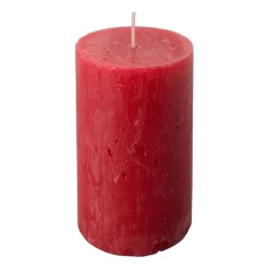 Kaars rustiek - rood - 7x12 cm