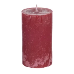 Kaars rustiek - rood - 7x12 cm
