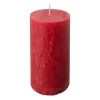 Kaars rustiek - rood - 5x10 cm