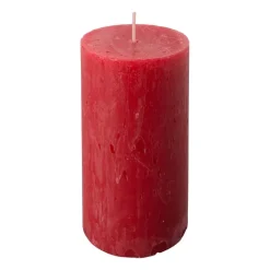 Kaars rustiek - rood - 5x10 cm