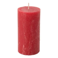Kaars rustiek - rood - 5x10 cm