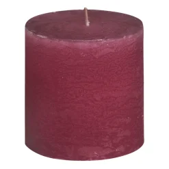 Kaars rustiek - rood - 10x10 cm