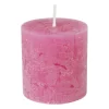 Kaars rustiek - roze - ø7x7 cm