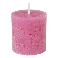 Kaars rustiek - roze - ø7x7 cm