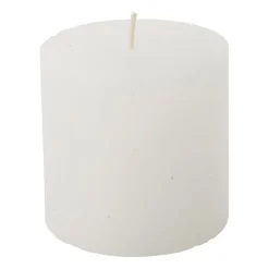 Kaars rustiek - wit - 7x7 cm