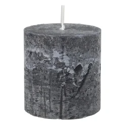 Kaars rustiek - zwart - ø7x7 cm