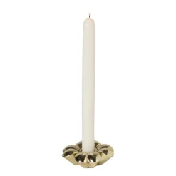 Kandelaar bloem - goudkleurig - ø8.5x3 cm