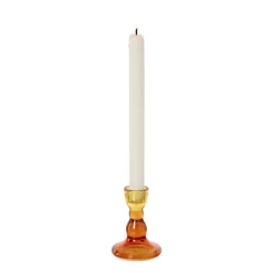 Kandelaar duo - rood/geel - ø6.5x8.8 cm
