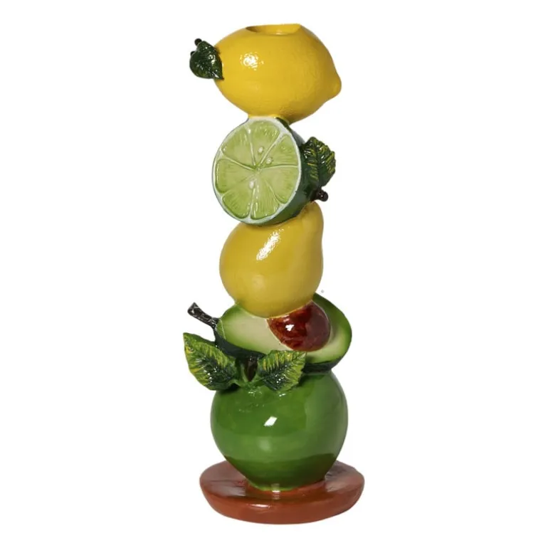 Kandelaar fruit - multikleur - ø10x28 cm