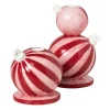 Kandelaar kerstbal klein - rood/roze - ø7.8x7.9 cm