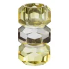 Kandelaar kristal 3-laags - geel/helder - 4x4x7 cm