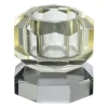 Kandelaar kristal 2-laags - geel/grijs - 4x4x4 cm