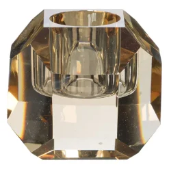Kandelaar kristal - licht bruin - ø5x4.5 cm
