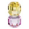 Kandelaar kristal - roze/geel - ø5.5x9 cm