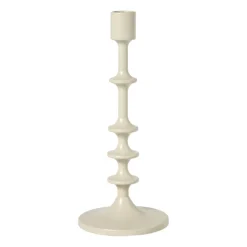 Kandelaar middel - beige - ø10x23.5 cm