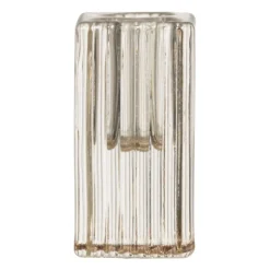 Kandelaar rib glas - helder - 4x4x8 cm