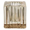 Kandelaar rib glas - helder - 4x4x6 cm