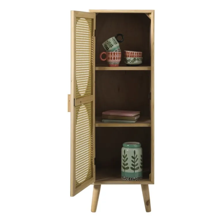 Kast Flores hoog met ovalen vlakken - bruin - 125x40x37.5 cm