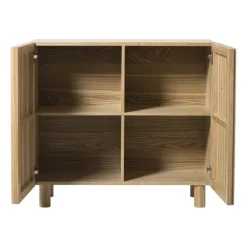 Kast Japandi met 2 deuren - bruin - 80x72x33 cm