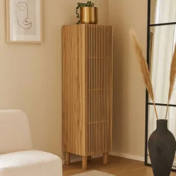 Kast Japandi smal - bruin - 145x40x33 cm