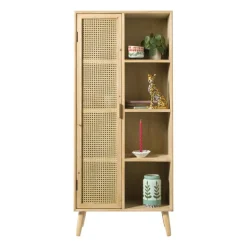 Kast Java met deurtje en vakken - bruin - 160x70x33.5 cm