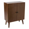 Kastje retro met 2 deuren - donkerbruin - 76x60x31.5 cm