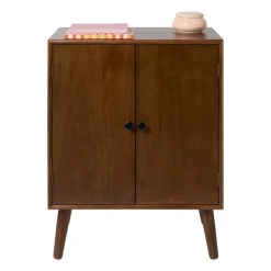 Kastje retro met 2 deuren - donkerbruin - 76x60x31.5 cm