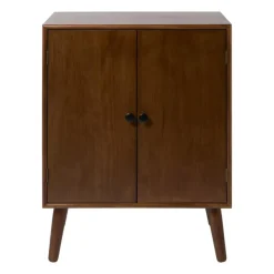 Kastje retro met 2 deuren - donkerbruin - 76x60x31.5 cm