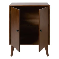 Kastje retro met 2 deuren - donkerbruin - 76x60x31.5 cm