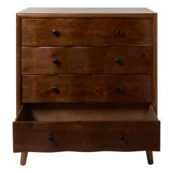 Kast retro met 4 lades - donkerbruin - 87.5x80x40.5 cm