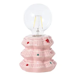 Kerst tafellamp - roze - ø10.5x16.5 cm