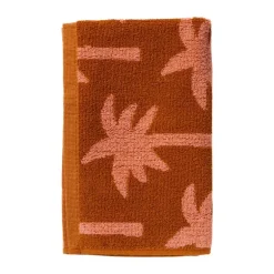 Keukendoek palmboom - roze/bruin - 50x50 cm