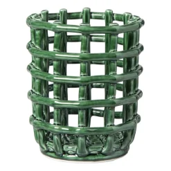 Keukengerei pot keramiek - groen - ø13.5x17 cm