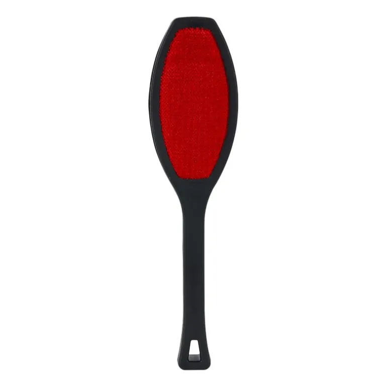 Kledingborstel - zwart/rood - 26x6x2 cm
