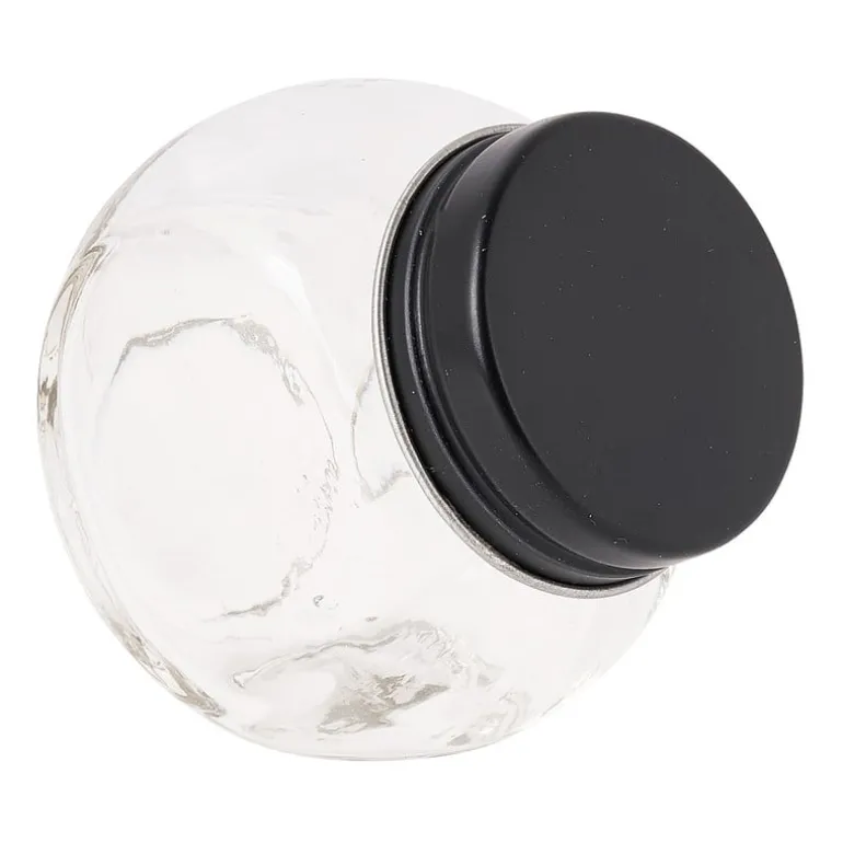 Kruidenpot mini - zwart - glas